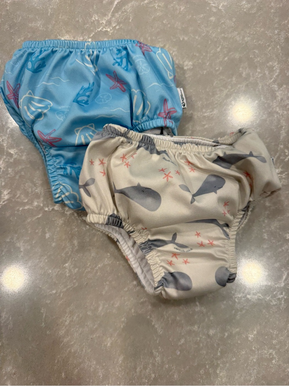 Green Sprouts Reusable Swim Diaper Lot 24 Months Ocean Print EUC